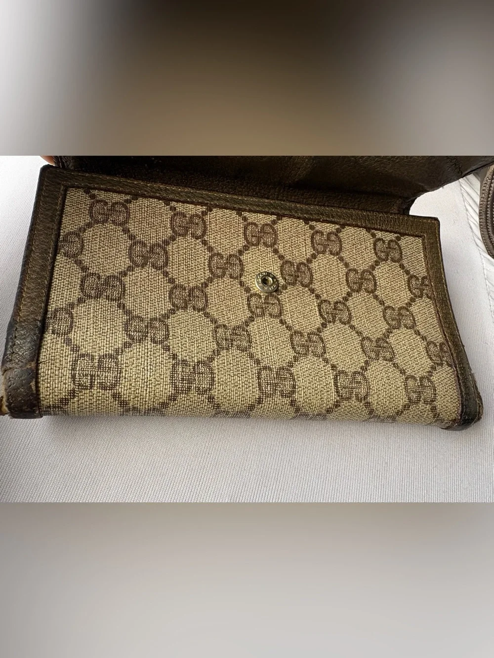Gucci Beige and Brown GG Monogram Canvas Men's Wallet